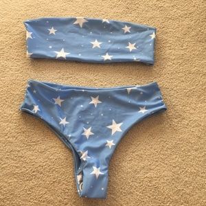 blue stars bikini (bando)